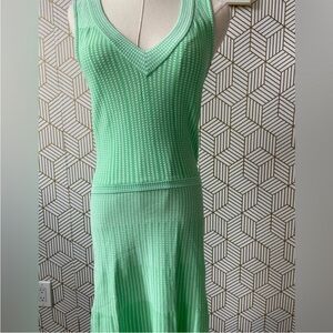 Sleeveless V-Neck Mint Green Knit Dress